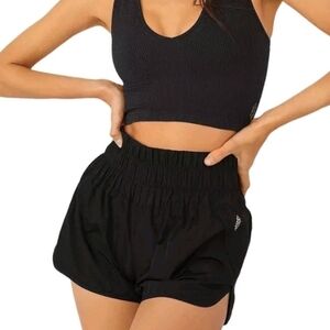FREE PEOPLE MOVEMENT The Way Home High Rise Activewear Shorts Black Women Size M